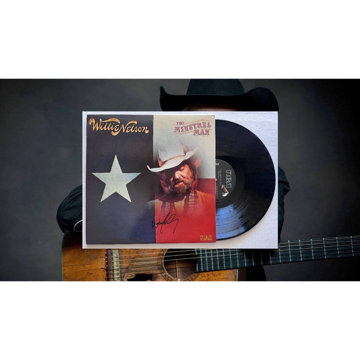 Willie Nelson The Minstrel Man Lp signed with proof