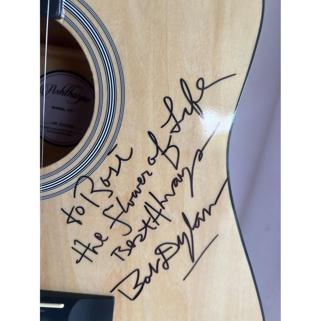 Bob Dylan Keith Richards Ronnie Wood full size one of a kind acoustic guitar signed with proof