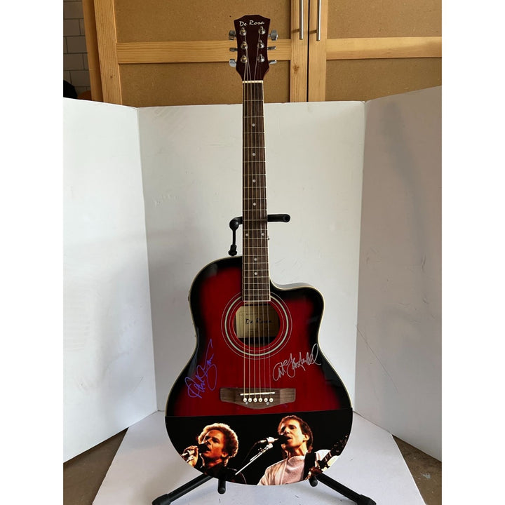 Paul Simon and Art Garfunkel 39" one of a kind acoustic guitar signed with proof