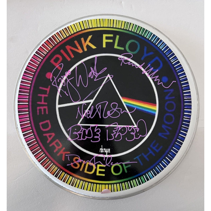 Pink Floyd David Gilmour Roger Waters Nick Mason Richard Wright one of a kind 14 inch drum head signed with proof