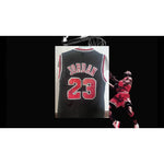 Load image into Gallery viewer, Michael Jordan black jersey size large signed with proof
