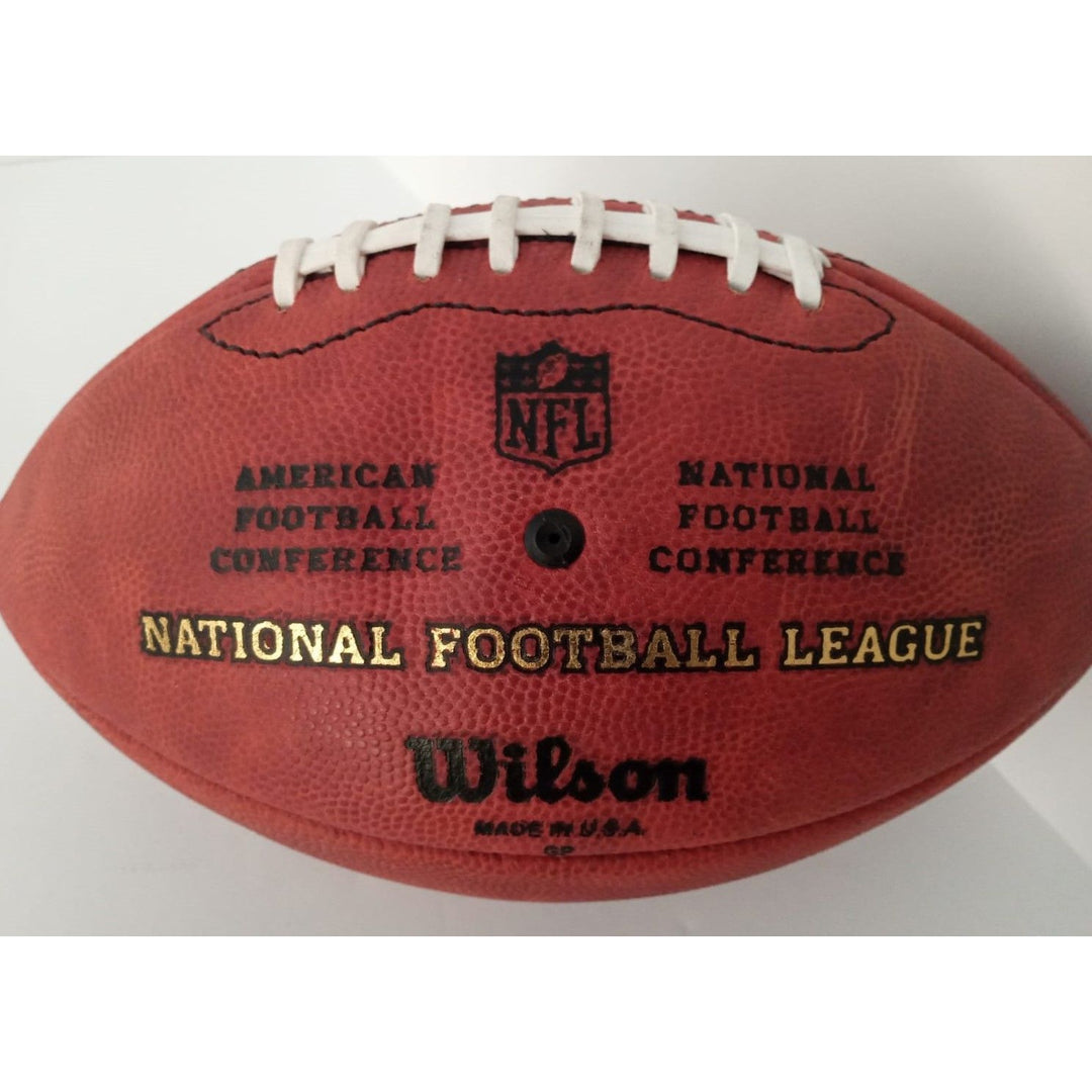 Russell Wilson Pete Carroll NFL game football signed with proof