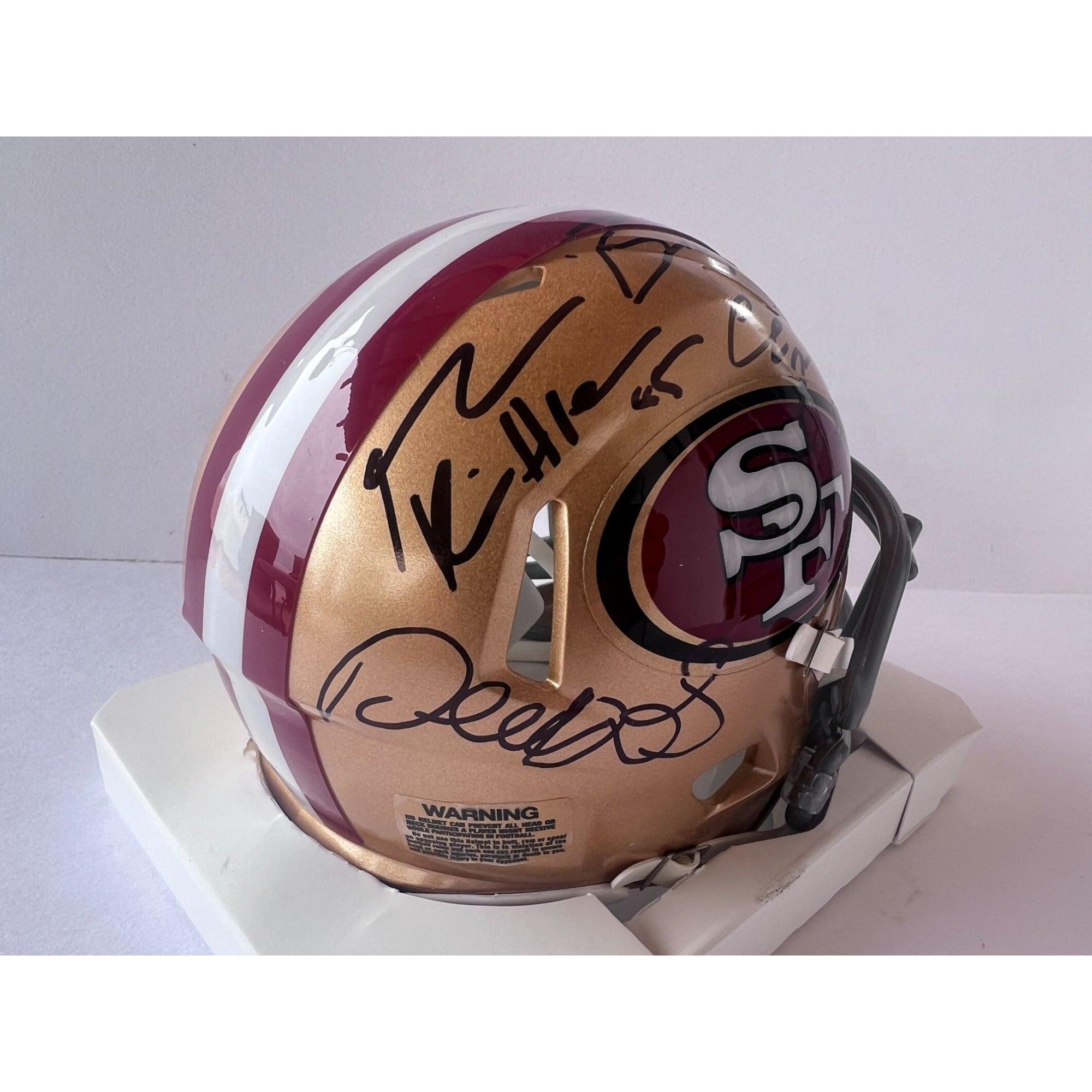 San Francisco 49ers Deebo Samuel George Kittle Christian McCaffrey Brock Purdy mini helmet signed with proof