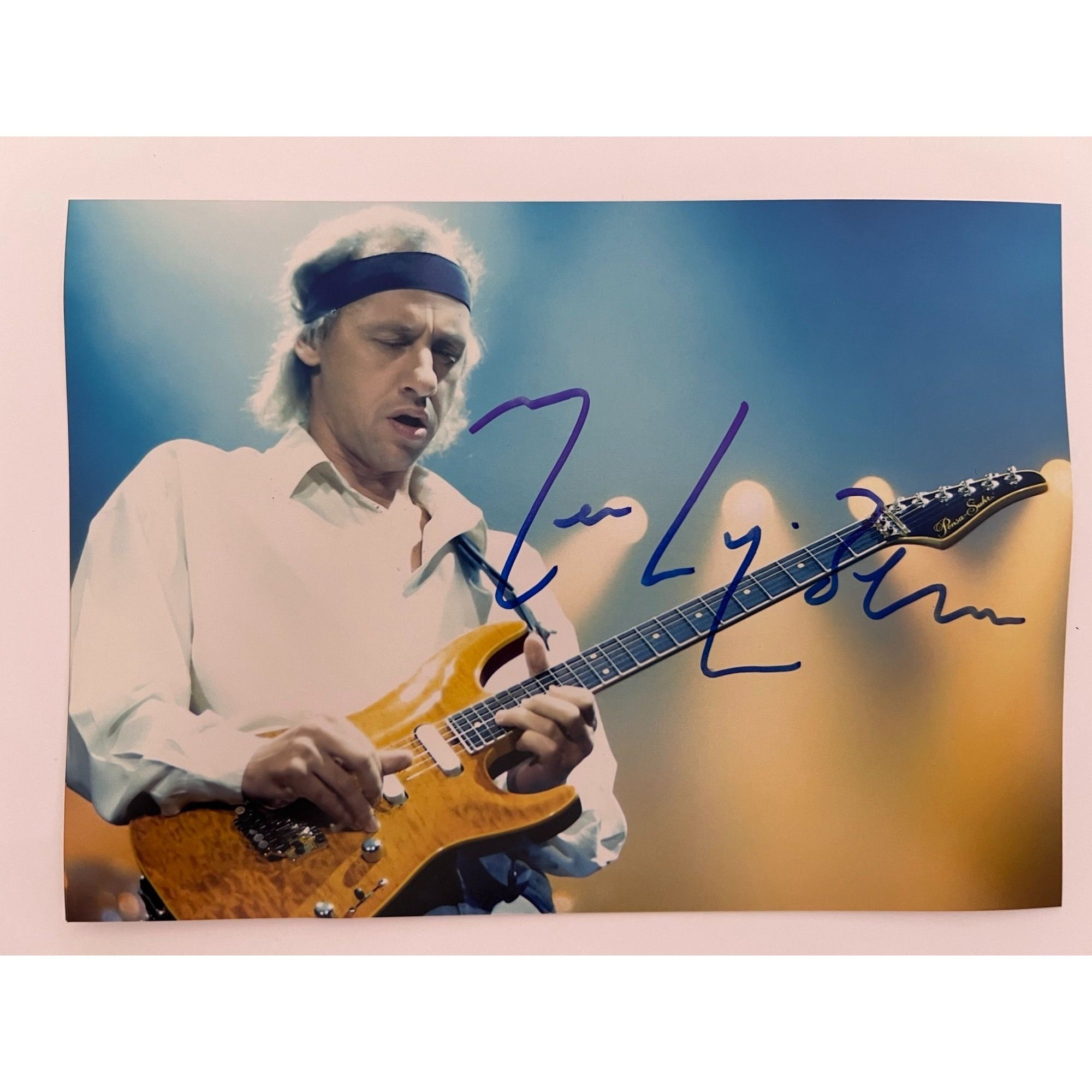 Mark Knopfler Dire Straits 5x7 photo signed with proof