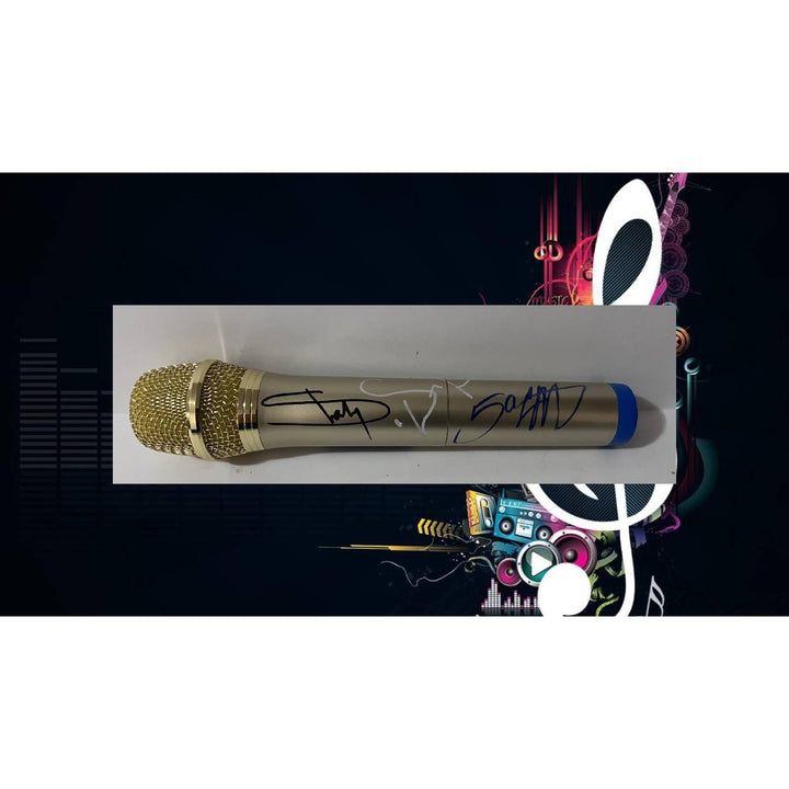 Slim Shady Eminem Marshall Mathers Curtis Jackson 50 Cent and Dr Dre Andre Romelle Young microphone signed with proof.