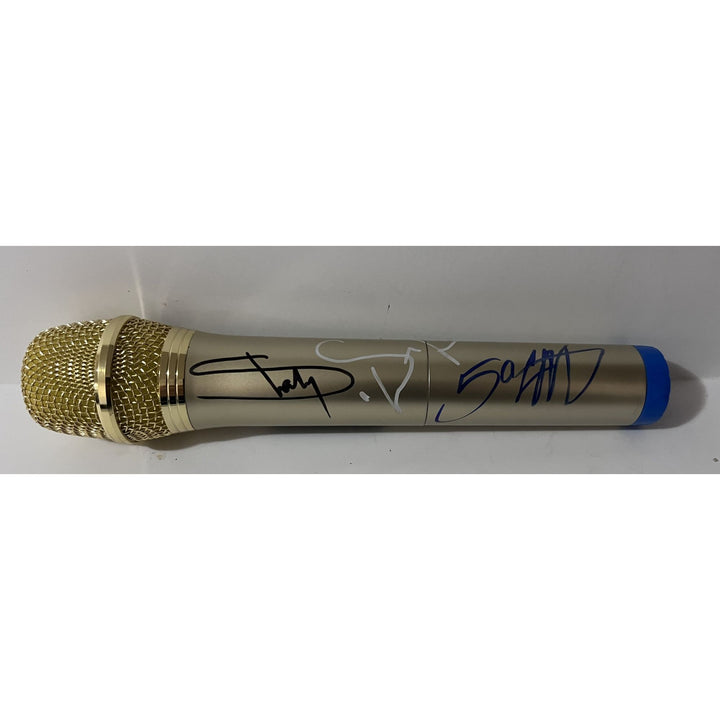 Slim Shady Eminem Marshall Mathers Curtis Jackson 50 Cent and Dr Dre Andre Romelle Young microphone signed with proof.