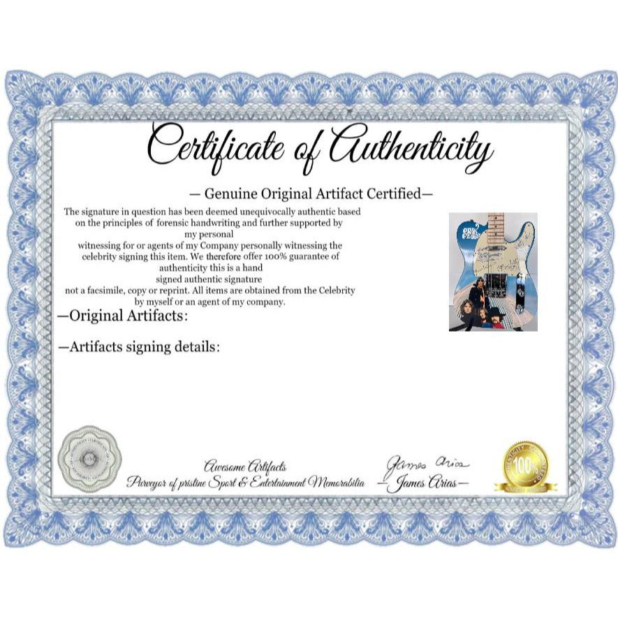 Pink Floyd Roger Waters David Gilmour Richard Wright Nick Mason "One of a Kind" telecaster full size electric guitar signed with proof.