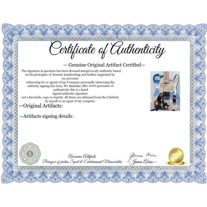 Pink Floyd Roger Waters David Gilmour Richard Wright Nick Mason "One of a Kind" telecaster full size electric guitar signed with proof.