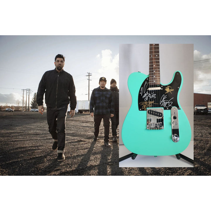 Chi Cheng Chino Moreno Stephen Carpenter Frank Delgado The Deftones  authentic Fender telecaster full size electric guitar signed with proof