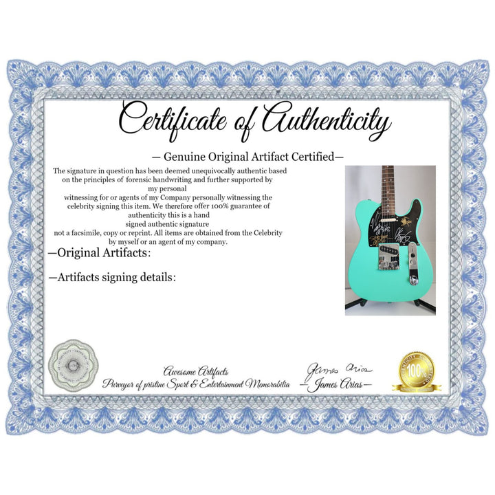 Chi Cheng Chino Moreno Stephen Carpenter Frank Delgado The Deftones  authentic Fender telecaster full size electric guitar signed with proof