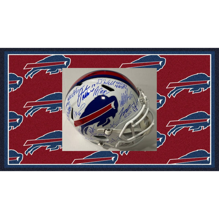 Buffalo Bills 2024 Deluxe full size team helmet with 40 plus signatures Josh Allen signed with proof