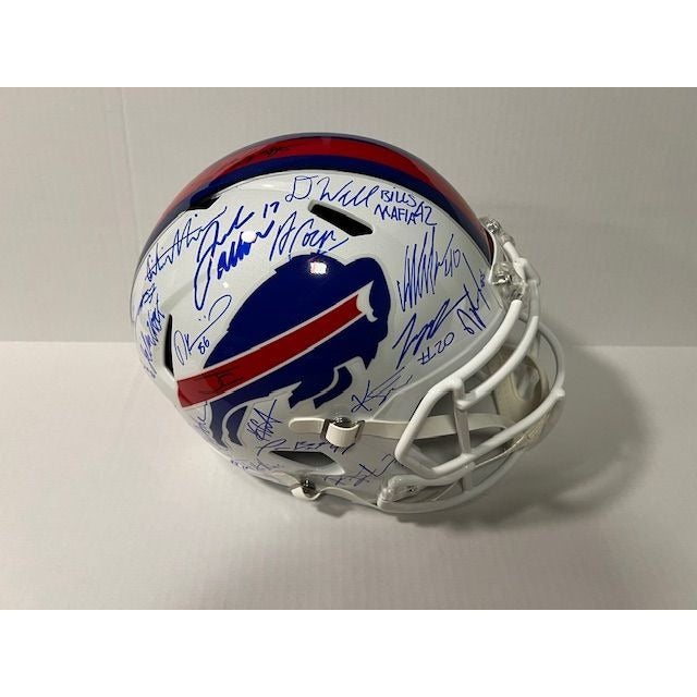 Buffalo Bills 2024 Deluxe full size team helmet with 40 plus signatures Josh Allen signed with proof