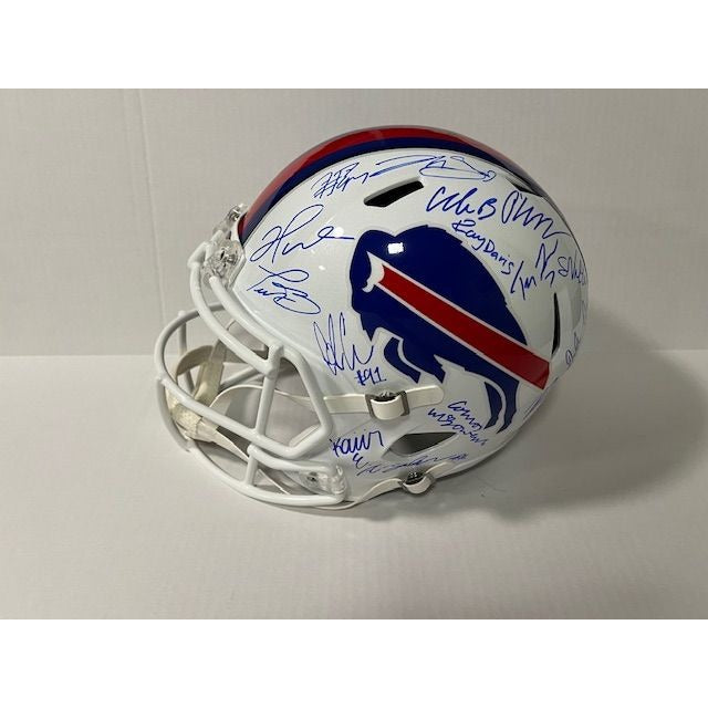 Buffalo Bills 2024 Deluxe full size team helmet with 40 plus signatures Josh Allen signed with proof