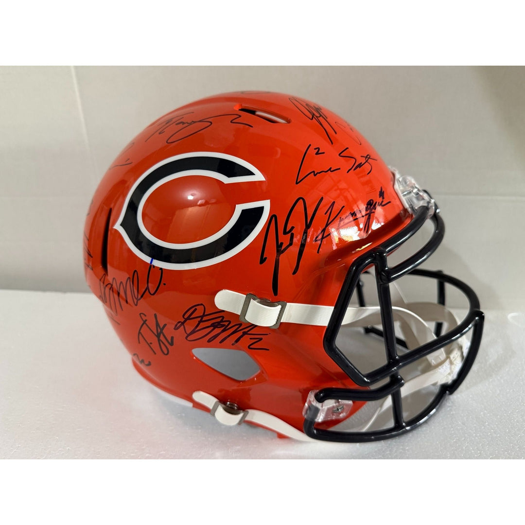 Chicago Bears Riddell 2025 Caleb Williams team signed full size helmet with proof