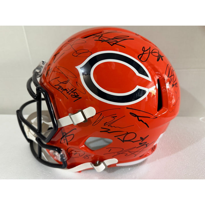 Chicago Bears Riddell 2025 Caleb Williams team signed full size helmet with proof