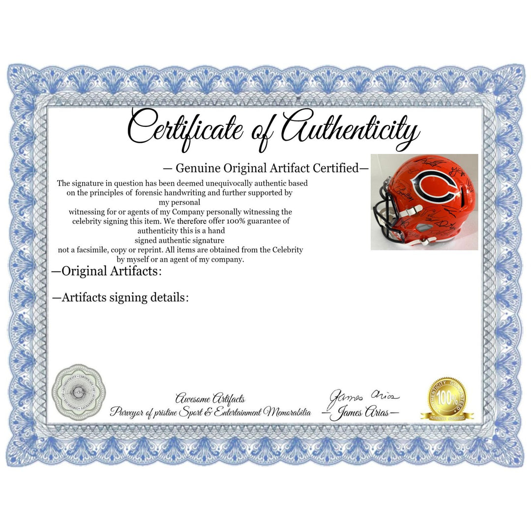 Chicago Bears Riddell 2025 Caleb Williams team signed full size helmet with proof