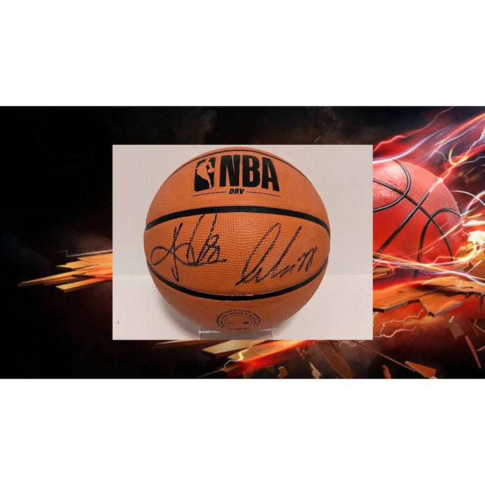 Luka Doncic Kyrie Irving Dallas Mavericks Wilson full size basketball signed with proof