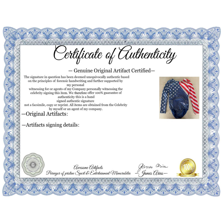 Simone Biles USA Gold Medal winner USA leotard signed with proof.