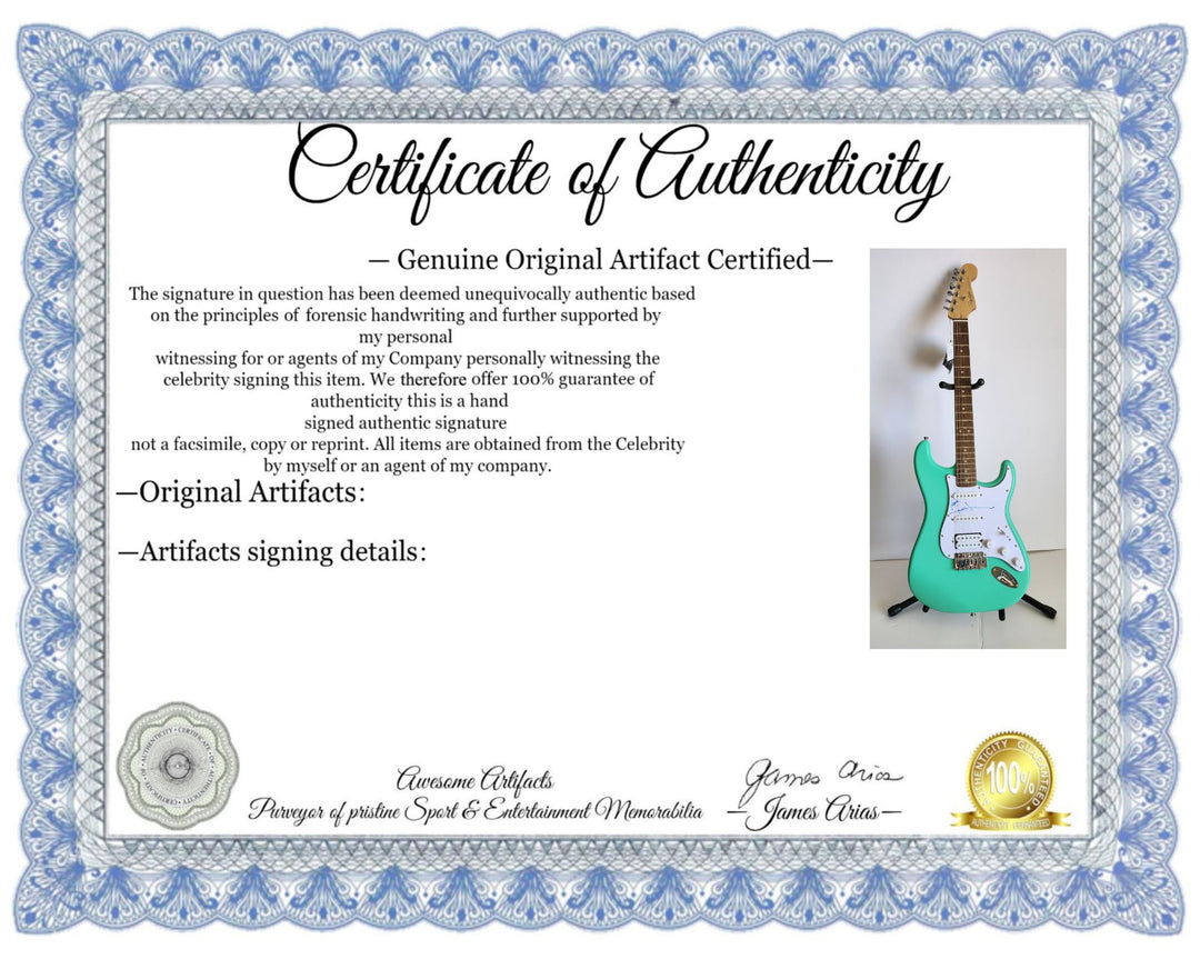 John Denver authentic Fender Stratocaster Squier electric guitar signed with proof