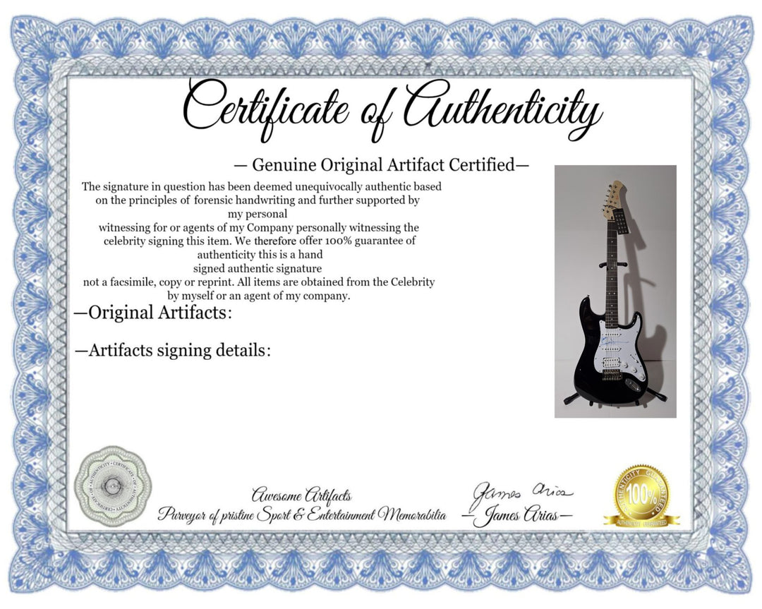 Denver, John authentic Fender Stratocaster Squier electric guitar signed with proof