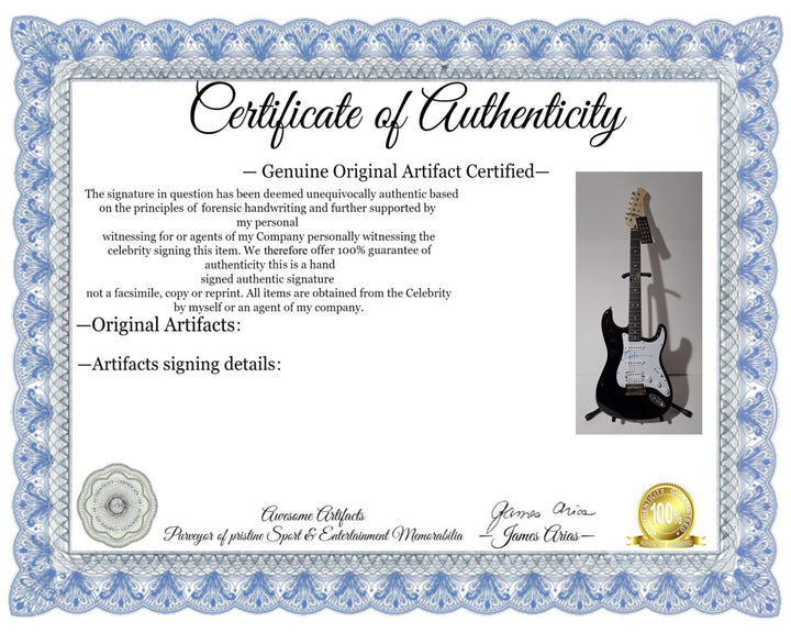 Denver, John authentic Fender Stratocaster Squier electric guitar signed with proof