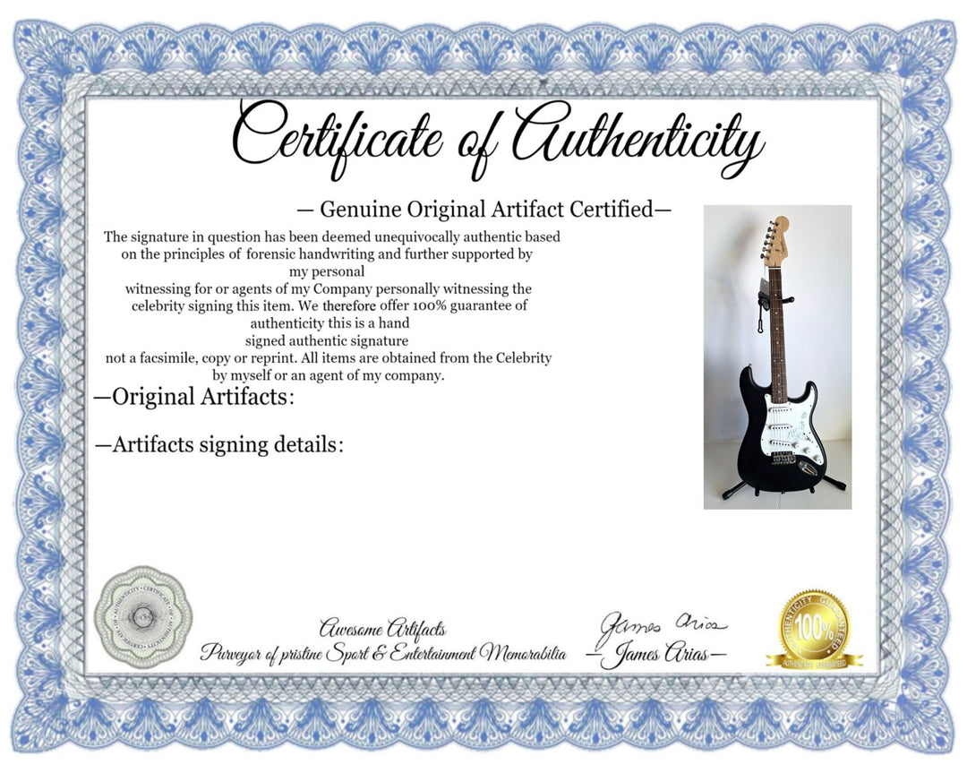 Jerry Garcia Grateful Dead Co-Founder with sketch Fender Stratocaster Squier electric guitar signed with proof