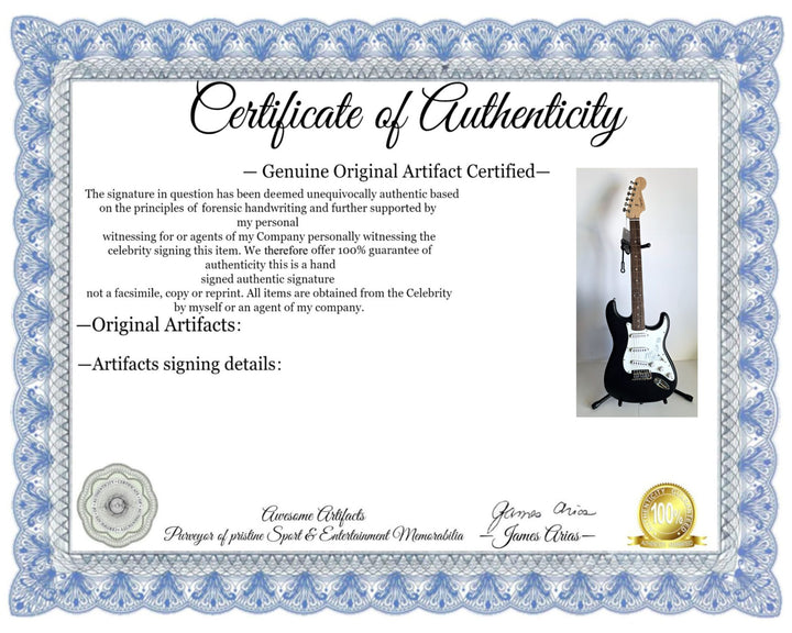 Jerry Garcia Grateful Dead Co-Founder with sketch Fender Stratocaster Squier electric guitar signed with proof