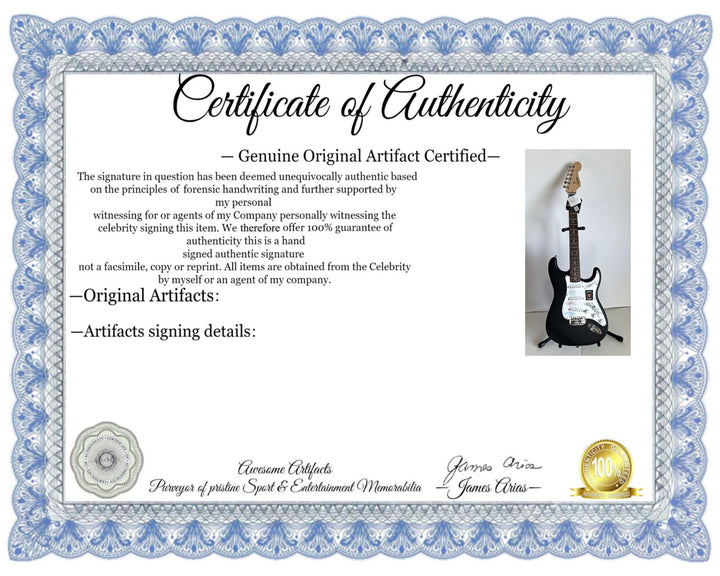 Vintage signed Lars Ulrich, Kirk Hammett, Jason Newst, James Hetfield, Metallica Fender Stratocaster electric guitar signed with proof
