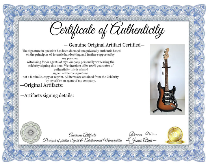 Fender Stratocaster full size electric guitar, Jimmy Buffett signed with proof