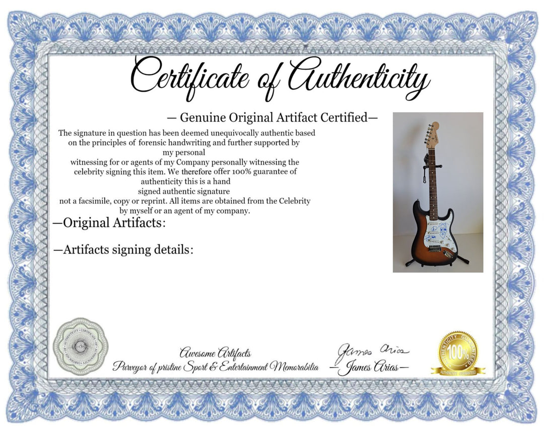 Dave Mathews signed with sketch extremely unique, Fender Stratocaster electric guitar with proof