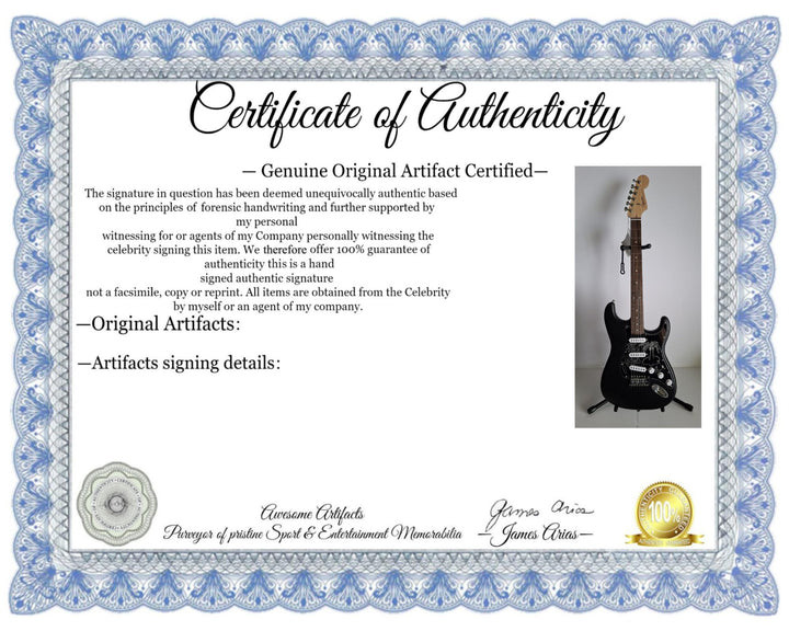 Jimmy Buffett Fender Stratocaster full size electric guitar signed with proof