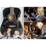 Load image into Gallery viewer, Kenny Rogers and Dolly Parton full size acoustic guitar signed with proof
