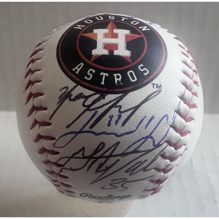 Houston Astros Justin Verlander Jose Altuve Alex Bregman Yordan Alvarez Rawlings Major League Baseball signed with proof