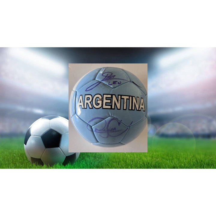 Lionel Messi Diego Maradona Argentina full size soccer ball signed with proof