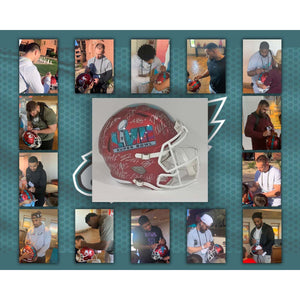 Jalen Hurts Philadelphia Eagles Super Bowl 57 Riddell team sign helmet with proof with free acrylic display case