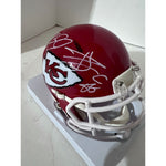 Load image into Gallery viewer, Travis Kelce Patrick Mahomes Kansas City mini helmet signed with proof
