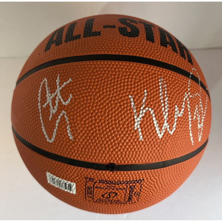 Stephen Curry and Klay Thompson Golden State Warriors NBA Spalding basketball full size signed with proof