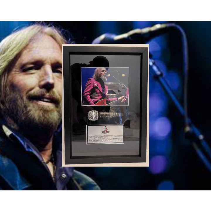 Tom Petty signed & framed microphone with proof