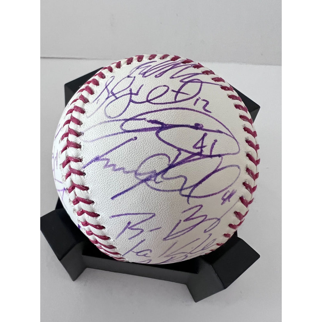 Buster Posey 2018 San Francisco Giants World Series champions team signed Rawlings commemorative baseball with proof