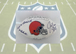 Load image into Gallery viewer, Cleveland Browns full size football Jim Brown, Ozzie Newsome, Paul Warfield, Bernie Kosar, Mike McCormick, Clay Matthews signed
