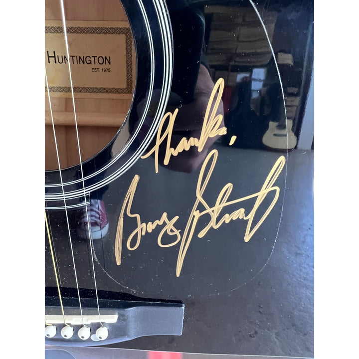 George Strait & Bob DiPiero signed full size acoustic guitar with lyrics "Out of the Blue Clear Sky"