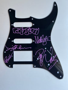 Pink Floyd David Gilmour, Roger Waters, Richard Wright, Nick Mason Fender Stratocaster guitar pickguard signed with proof