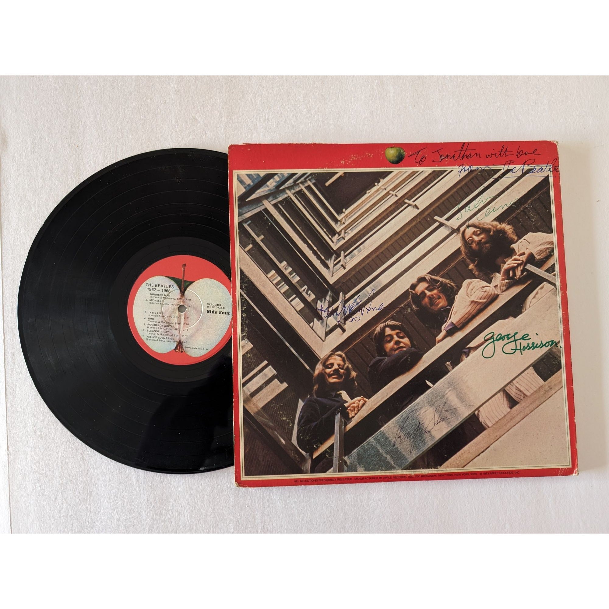 The Beatles 1962-1965 lp John Lennon George Harrison Paul Mccartney Ringo Star signed with proof