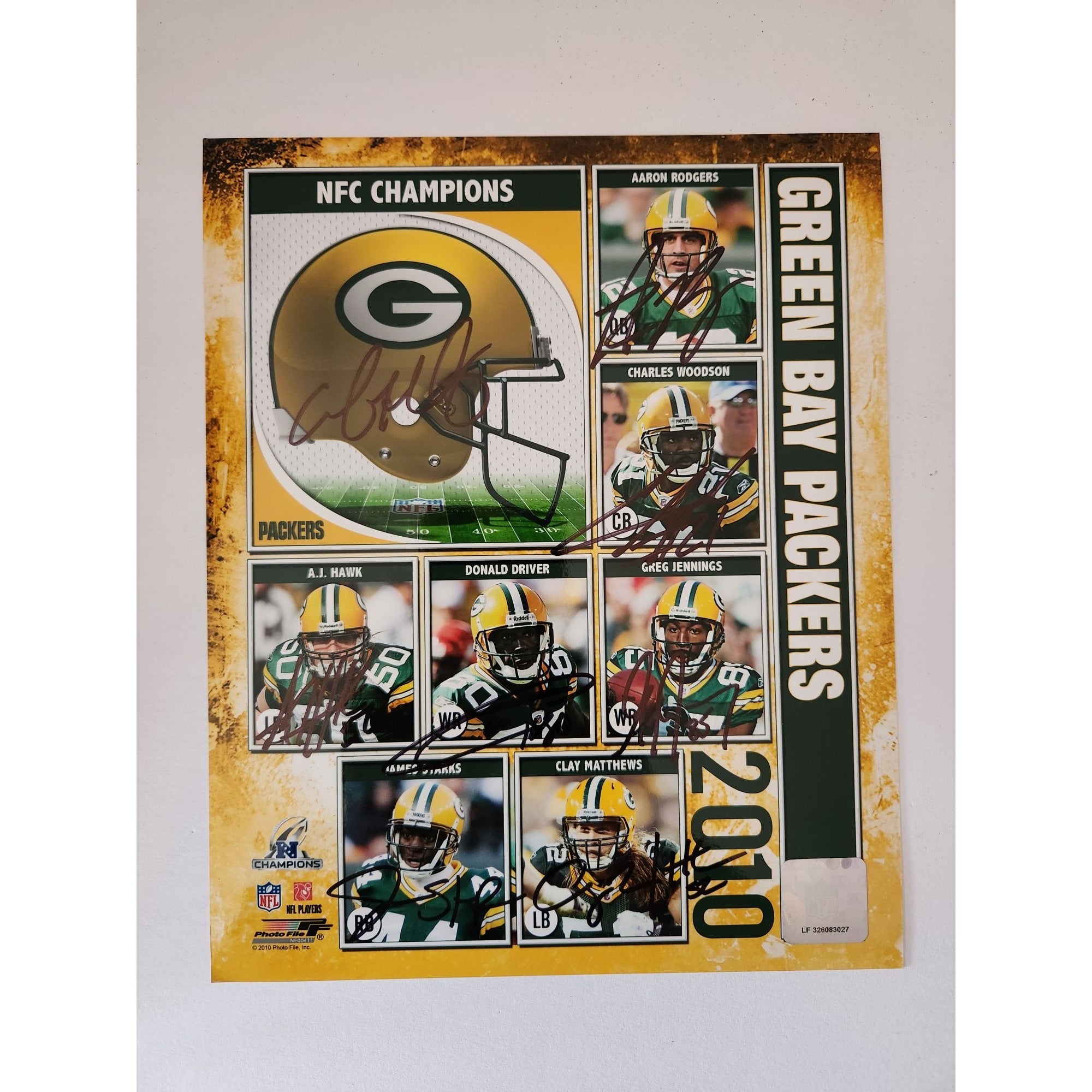 Green Bay Packers Aaron Rodgers Charles Woodson Clay Matthews 8x10 photo signed