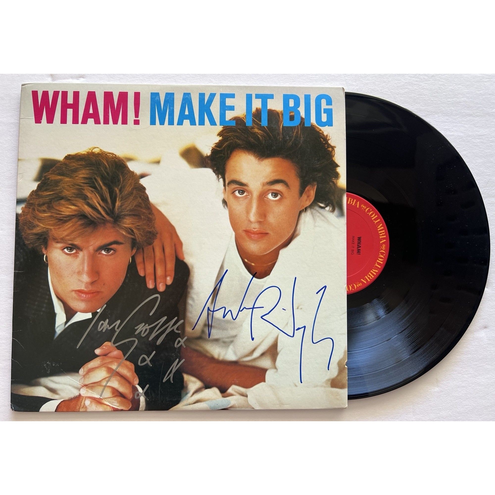 Wham George Michael Andrew Ridgeley 'Make it Big' LP signed with proof