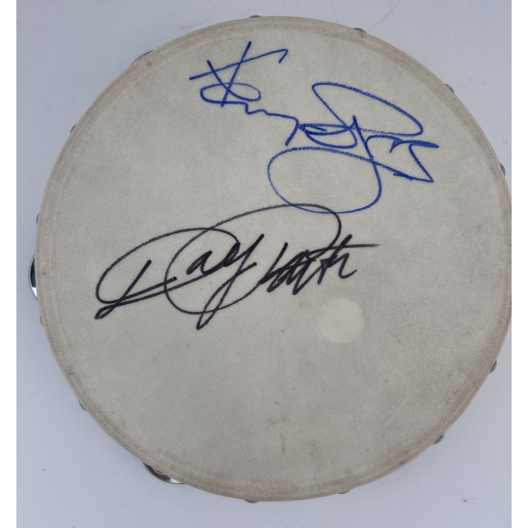 Kenny Rogers and Dolly Parton 10 inch tambourine signed with proof