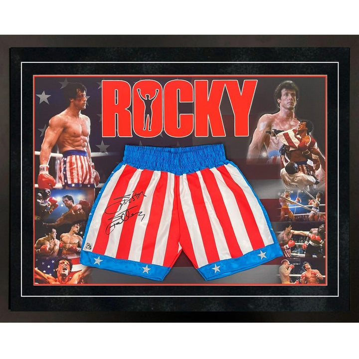 Sylvester Stallone Rocky Balboa boxing trunks with proof