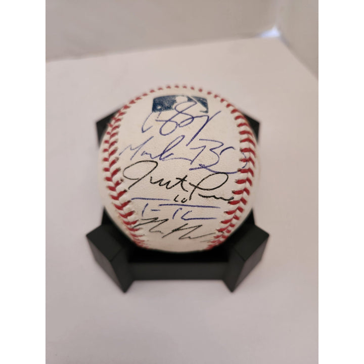 Corey Seager Walker Buehler Justin Turner Trey Turner Max Muncie Los Angeles Dodgers Rawlings MLB baseball signed with proof