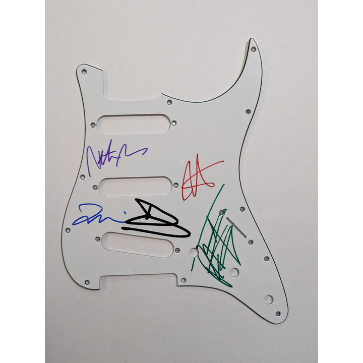 David Grohl Taylor Hawkins the Foo Fighters Fender Stratocaster electric guitar pickguard signed with proof