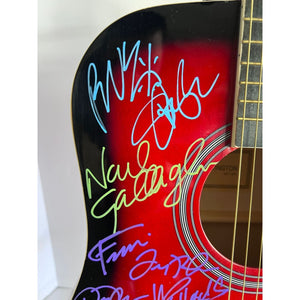 British Iconic Rock stars acoustic guitar signed Adele, Morrissey, George Michael, Robert Smith Robbie Williams signed with proof